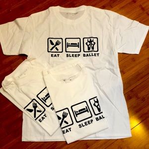 Sz med adult ballet t shirts new black print